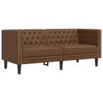 Chesterfield Bank Bruin | Tweedekansje | OP=OP, 150 tot 200 cm, Ophalen of Verzenden, Hout, Minder dan 75 cm