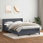 vidaXL Boxspring met matras fluweel donkergrijs 140x210 cm, Verzenden, Nieuw, Grijs, Stof