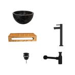 Sani Royal Black Emperador Marmer Fonteinkom met, Tuin en Terras, Nieuw