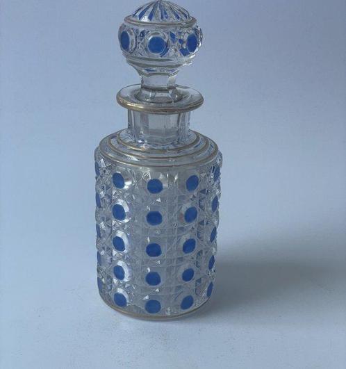 Baccarat - Parfumfles - blauwe diamanten pierreries -, Antiek en Kunst, Antiek | Glas en Kristal