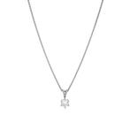 Witgouden collier met diamant hanger 45 cm 14 karaat, Met hanger, Verzenden, Wit, Zo goed als nieuw