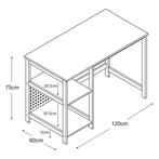 Bureau Dønna 120x60x75 cm mdf zwart en houtkleurig [en.casa], Huis en Inrichting, Bureaus, Verzenden, Nieuw