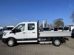 Ford Transit 350 2.0 TDCI L3H1 DC 7 persoons pickup / vaste, Auto's, Stof, Gebruikt, Euro 6, Wit