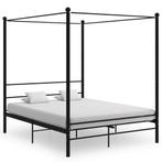 vidaXL Hemelbedframe metaal zwart 160x200 cm, Huis en Inrichting, Verzenden, Zwart, 200 cm, Metaal