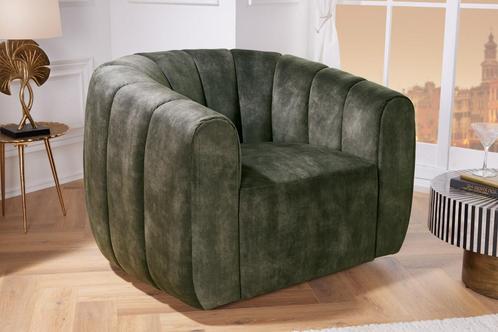 Draaibare design fauteuil BABYLON donkergroene fluwelen, Huis en Inrichting, Fauteuils, Ophalen of Verzenden