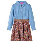 vidaXL Kinderjurk met lange mouwen 140 marineblauw en, Verzenden, Nieuw