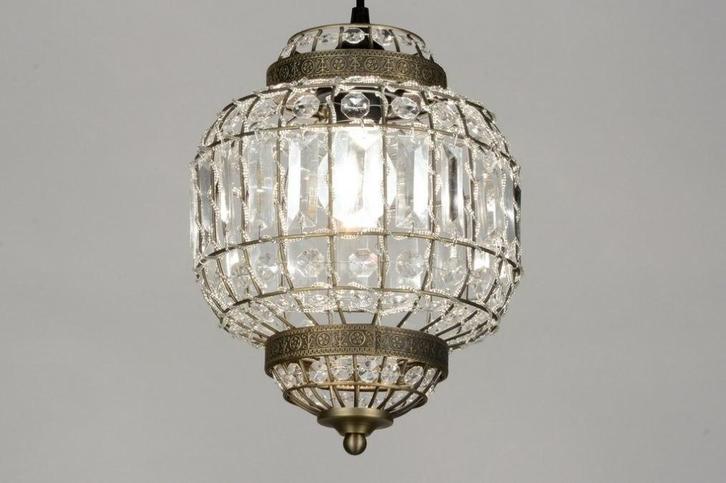 Rietveld Hanglampen - Brons - Kristal, Metaal, Huis en Inrichting, Lampen | Hanglampen, Verzenden