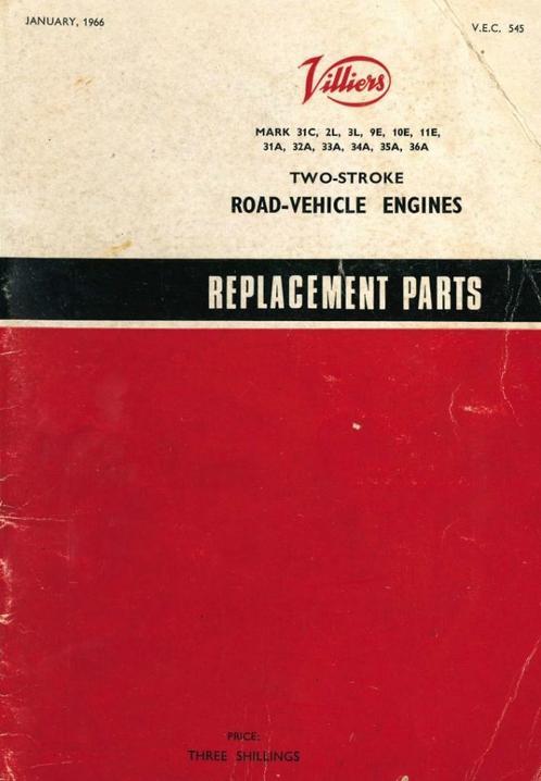 1966 - Villiers - Two-Stroke Road-Vehicle Engine Spare Parts, Motoren, Handleidingen en Instructieboekjes, Overige merken, Verzenden