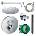 Hansgrohe Select Regendoucheset Inbouw Wanduitloop met, Ophalen of Verzenden, Nieuw, Chroom, Kraan