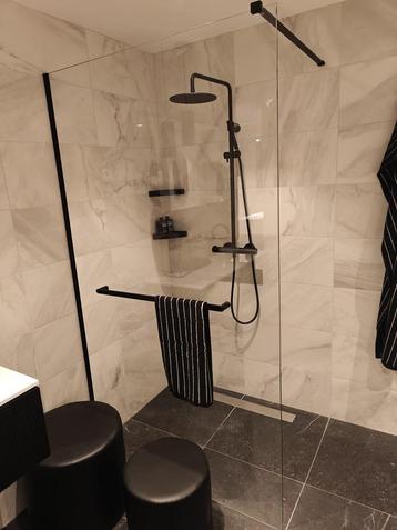 Showmodel inloppdouche 120cm mat zwart - 0005 beschikbaar voor biedingen