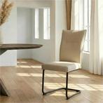 Leren eetkamerstoel Retro - Toledo Misty (crème) -, Huis en Inrichting, Ophalen of Verzenden, Nieuw, Leer, Modern