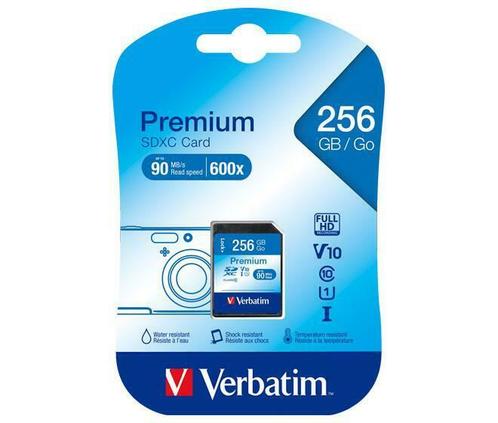 Verbatim | SDXC | 256 GB | 90 MB/s | Premium, Audio, Tv en Foto, Fotografie | Geheugenkaarten, Nieuw, Verzenden