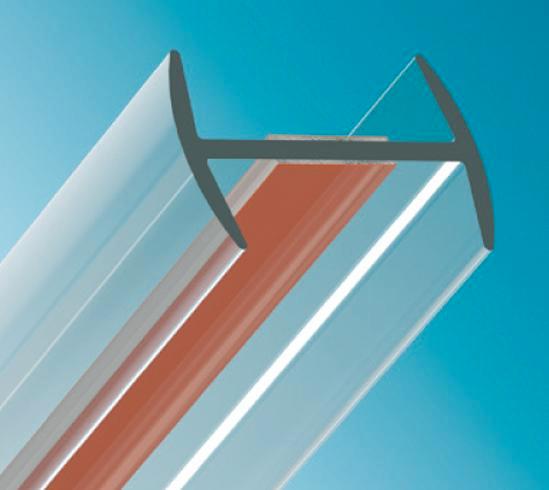 Verbindingsprofiel vlak H profiel-Gehard glas 10 mm dik of g, Doe-het-zelf en Verbouw, Glas en Ramen, Nieuw, Ophalen of Verzenden