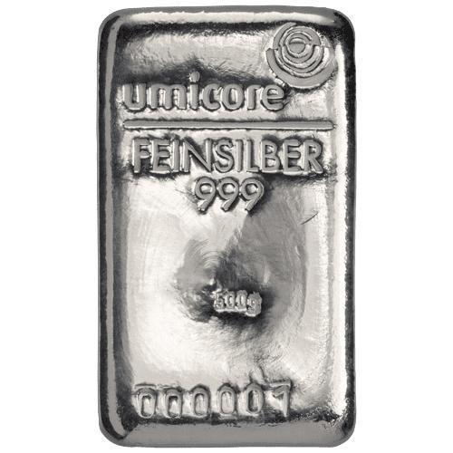 500 gram zilverbaar Umicore, Postzegels en Munten, Edelmetalen en Baren, Zilver, Verzenden
