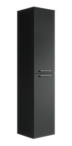 Badkamerkast Saturnus 35 x 35 x 130 cm Zwart Kolomkast, Verzenden, Nieuw, (Half)hoge kast