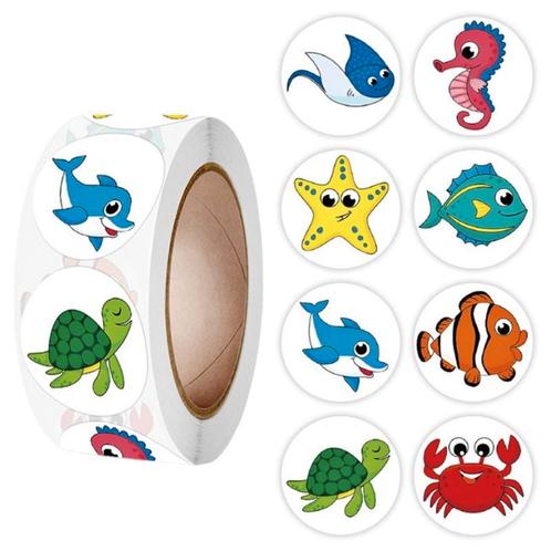 Fako Bijoux® - 500 Stickers Op Rol - 2.5cm - Vissen &, Hobby en Vrije tijd, Stickers en Plaatjes, Verzenden