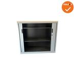 Roldeurkast -105x120x47cm - Zilvergrijs met zilvergrijze..., Werkplek, Ophalen of Verzenden, Gebruikt, Kast