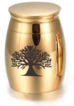 Mini urn RVS tree of life goud ook voor hond / poes, Nieuw