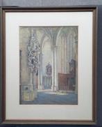 Edgard Spada (XX) - Kathedraal van Antwerpen interieur, Antiek en Kunst, Kunst | Schilderijen | Klassiek