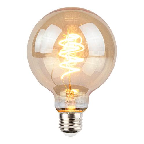 LED Filament Globe lamp amber - spiraal | 95mm | 4 Watt, Huis en Inrichting, Lampen | Losse lampen, E27 (groot), Soft of Flame