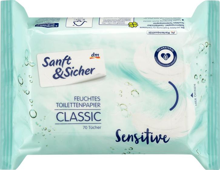 Sanft & Sicher Vochtig toiletpapier Classic Sensitive, 70..., Huis en Inrichting, Schoonmaakartikelen, Verzenden