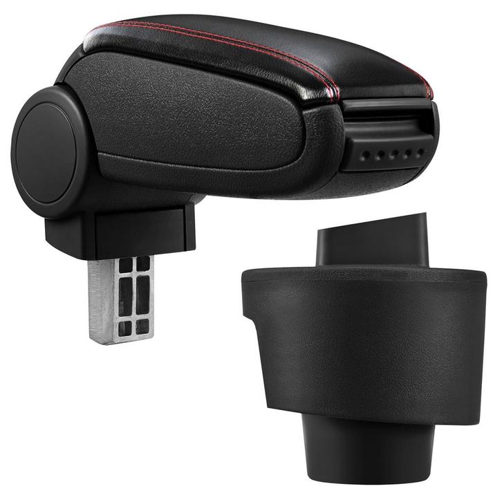 Armsteun Seat Ibiza 6J vf 2008 kunstleer zwart met rood stik, Auto diversen, Auto-accessoires, Verzenden