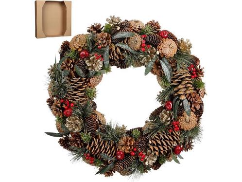 House of Seasons Kerstkrans - Ø50 cm - Groen, Huis en Inrichting, Woonaccessoires | Kransen, Nieuw, Verzenden