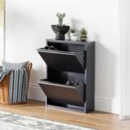 Schoenenkast Sokndal 2 kleppen grijs 71x50x15 cm [en.casa], Verzenden, Nieuw
