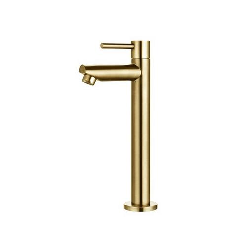 Fonteinkraan Sanilux Mia Hoge Opbouw Messing Geborsteld Goud, Doe-het-zelf en Verbouw, Sanitair, Kraan, Nieuw, Ophalen of Verzenden