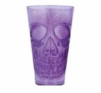 Paars Halloween Glas Doodshoofd 15cm, Hobby en Vrije tijd, Verzenden, Nieuw