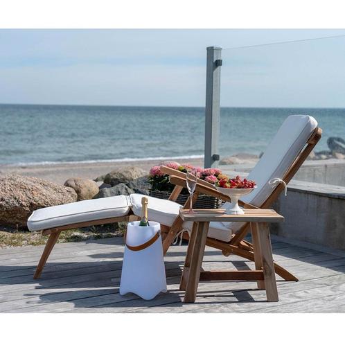 Houten tuin loungestoel naturel | Teakhout, Tuin en Terras, Tuinstoelen, Nieuw, Hout, Verzenden