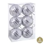 Kerstballen set 6 stuks Zilver Ø 6 cm, Diversen, Ophalen of Verzenden, Nieuw