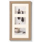 Fotolijst Drieluik - Fotomaat 18x13cm - Beige - Hout - Home, Huis en Inrichting, Verzenden, Nieuw