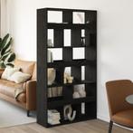 vidaXL Kamerscherm 2 st 100x33x187,5 cm bewerkt hout zwart, Huis en Inrichting, Kasten | Boekenkasten, Verzenden, Nieuw, Overige houtsoorten