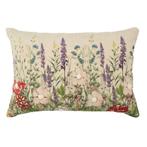 kussen geborduurd wilde bloemen paarse ridderspoor 40x60cm, Huis en Inrichting, Verzenden, Nieuw