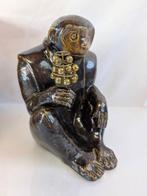 Zodiac Aap Beeldje met Kagura Bel – Kyoto Raku Aardewerk