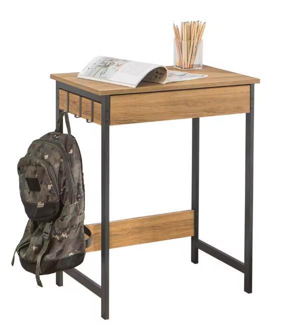 Compact Bureau met Lade en Haken – MDF Tafel 60x40x76 cm, Computers en Software, Laptoptafels, Nieuw, Verzenden