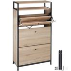 Schoenenkast - Industrieel licht hout, eiken Sonoma, 61 cm, Huis en Inrichting, Verzenden, Nieuw