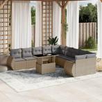 vidaXL 11-delige Tuinset met kussens poly rattan beige, Tuin en Terras, Tuinsets en Loungesets, Verzenden, Nieuw, Rotan, Tuinset