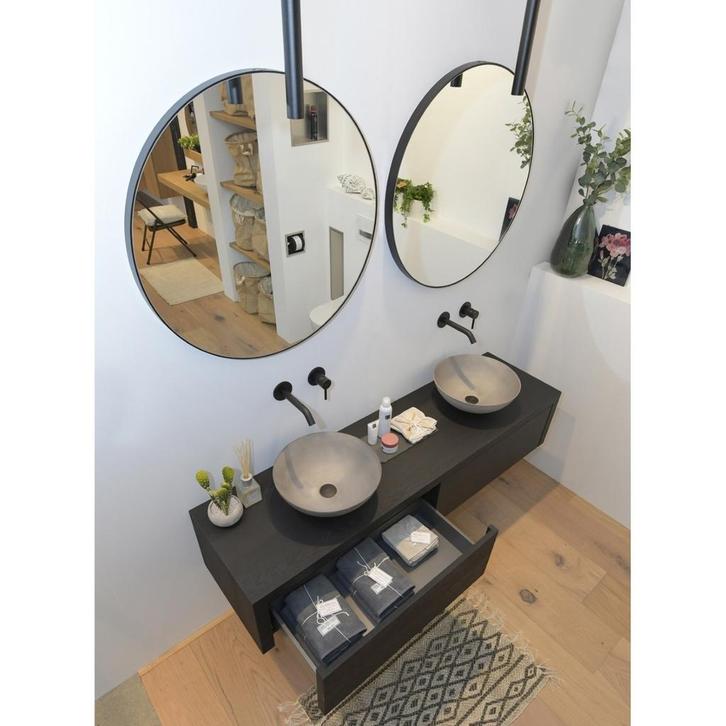 Spiegel LoooX Mirror Black Line Round Ø 100cm, Huis en Inrichting, Woonaccessoires | Spiegels, Ophalen of Verzenden