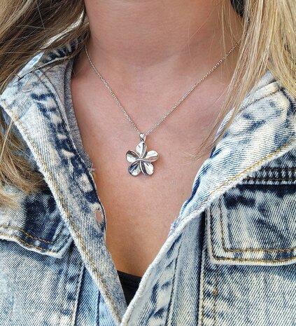 Asbedel of Ashanger prachtige Bloem zilver 925, Sieraden, Tassen en Uiterlijk, Antieke sieraden, Hanger, Zilver, Ophalen of Verzenden