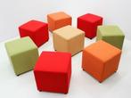 Poefjes - 45x45x45cm (hxbxd) - oranje - rood - groen - geel, Werkplek, Ophalen of Verzenden, Gebruikt, Overige typen