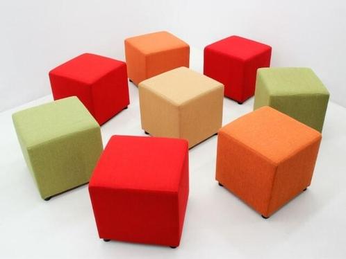 Poefjes - 45x45x45cm (hxbxd) - oranje - rood - groen - geel, Zakelijke goederen, Kantoor en Winkelinrichting | Kantoormeubilair en Inrichting