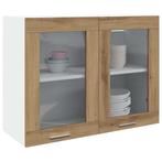 vidaXL Hangkast Lyon 80x31x60 cm bewerkt hout artisanaal, Huis en Inrichting, Verzenden, Nieuw, Bruin