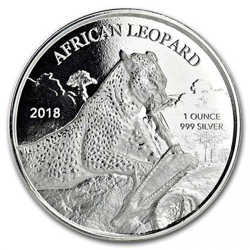 Ghana African Leopard 1 oz 2018 (8.500 oplage), Postzegels en Munten, Munten | Afrika, Losse munt, Zilver, Overige landen, Verzenden
