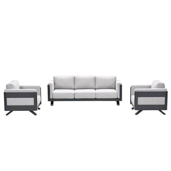 Garden Impressions Medellin loungeset 3-delig - donker grijs, Tuin en Terras, Tuinsets en Loungesets, Verzenden