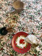 san Leucio - Traditioneel kersttafelkleed met hulst,, Diversen, Nieuw