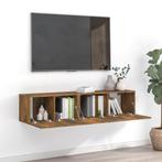 vidaXL 2-delige Tv-meubelset bewerkt hout gerookt, Huis en Inrichting, Kasten | Televisiemeubels, Verzenden, Nieuw, 50 tot 100 cm