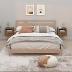 vidaXL Nachtkastjes 2 st wandgemonteerd 50x36x40 cm bruin, Minder dan 45 cm, Verzenden, Nieuw, Minder dan 55 cm