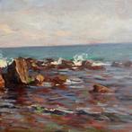 Cesare Bentivoglio (1868-1952) - Marina ligure, Antiek en Kunst, Kunst | Schilderijen | Klassiek